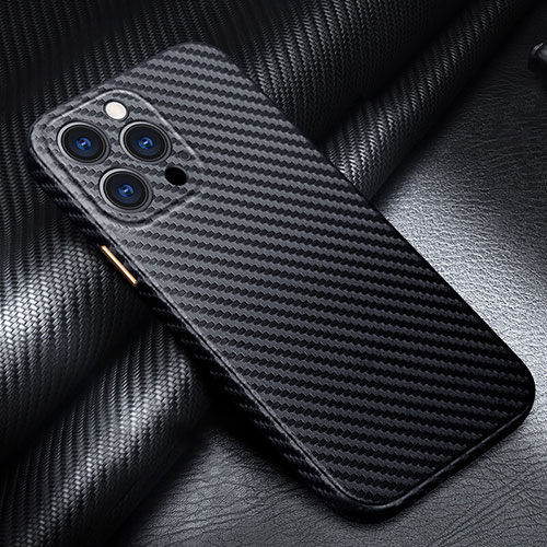 Luxury Carbon Fiber Twill Soft Case Cover for Apple iPhone 13 Pro Black