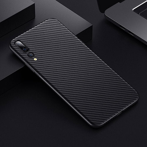 Luxury Carbon Fiber Twill Soft Case T02 for Huawei P20 Pro Black