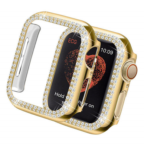 Luxury Diamond Bling Hard Case Cover for Apple iWatch 5 40mm Gold