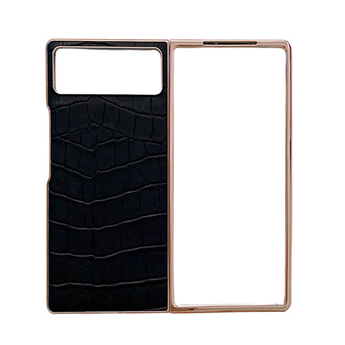 Luxury Leather Matte Finish and Plastic Back Cover Case for Xiaomi Mix Fold 2 5G Black