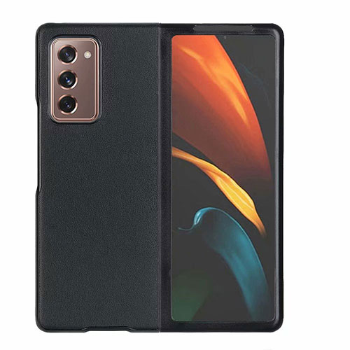 Luxury Leather Snap On Case Cover S03 for Samsung Galaxy Z Fold2 5G Black