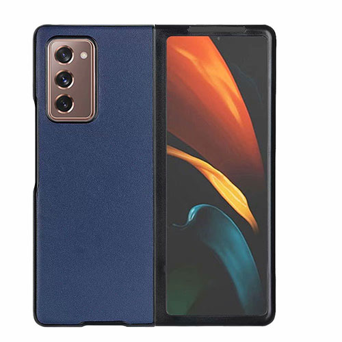 Luxury Leather Snap On Case Cover S03 for Samsung Galaxy Z Fold2 5G Blue