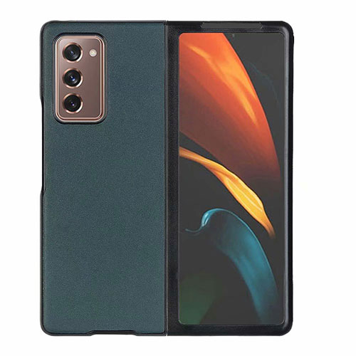 Luxury Leather Snap On Case Cover S03 for Samsung Galaxy Z Fold2 5G Green