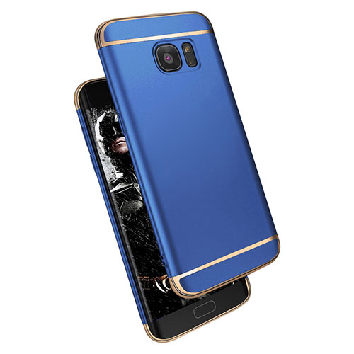 Luxury Metal Frame and Plastic Back Case M02 for Samsung Galaxy S7 Edge G935F Blue