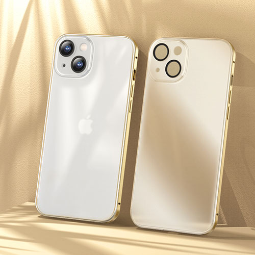 Luxury Metal Frame and Plastic Back Cover Case LF1 for Apple iPhone 13 Gold
