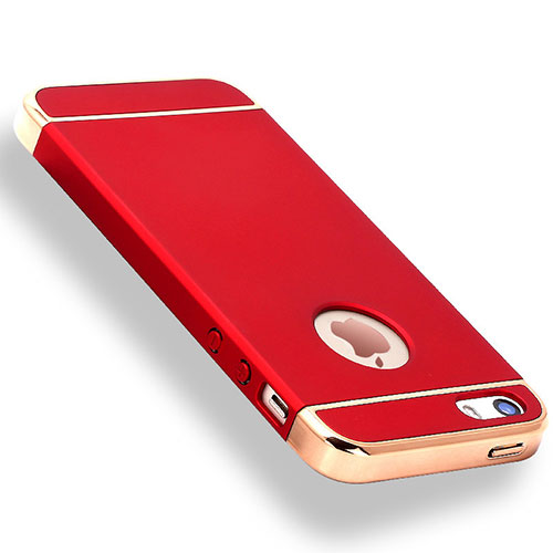 Luxury Metal Frame and Plastic Back Cover Case M01 for Apple iPhone 5S Red