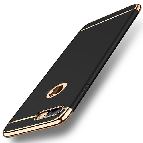 Luxury Metal Frame and Plastic Back Cover Case M01 for Apple iPhone 8 Plus Black