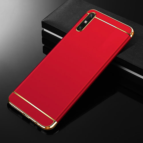 Luxury Metal Frame and Plastic Back Cover Case M01 for Huawei Enjoy 10e Red
