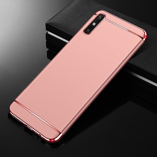 Luxury Metal Frame and Plastic Back Cover Case M01 for Huawei Enjoy 10e Rose Gold