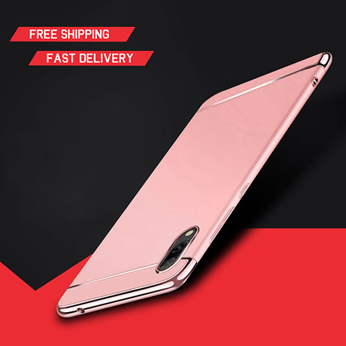 Luxury Metal Frame and Plastic Back Cover Case M01 for Huawei Enjoy 9 Rose Gold