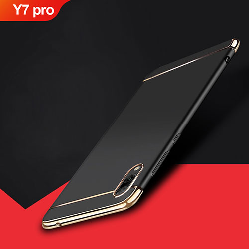 Luxury Metal Frame and Plastic Back Cover Case M01 for Huawei Y7 (2019) Black