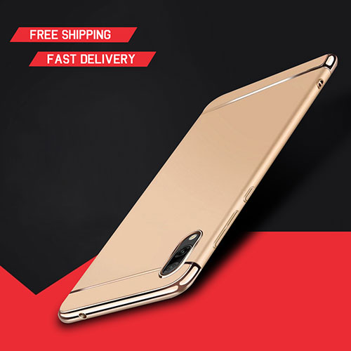 Luxury Metal Frame and Plastic Back Cover Case M01 for Huawei Y7 Prime (2019) Gold