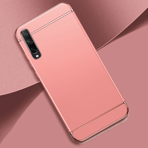Luxury Metal Frame and Plastic Back Cover Case M01 for Huawei Y8p Rose Gold