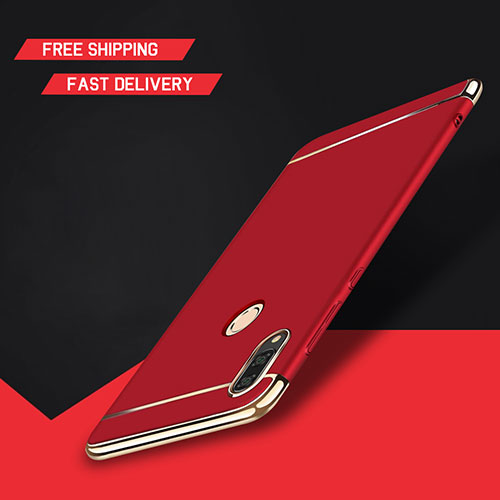 Luxury Metal Frame and Plastic Back Cover Case M01 for Huawei Y9 (2019) Red