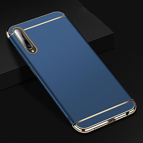 Luxury Metal Frame and Plastic Back Cover Case M01 for Huawei Y9s Blue