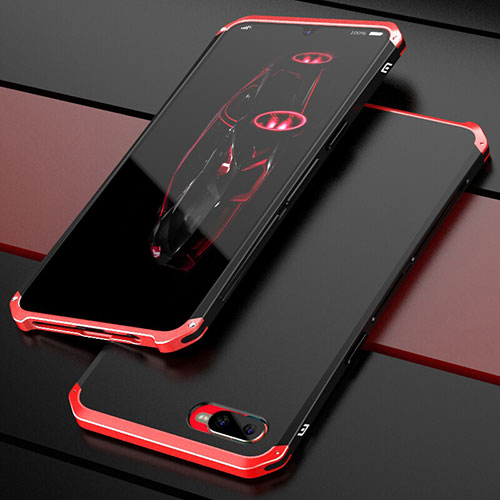 Luxury Metal Frame and Plastic Back Cover Case M01 for Oppo K1 Red and Black