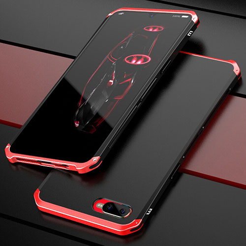 Luxury Metal Frame and Plastic Back Cover Case M01 for Oppo RX17 Neo Red and Black