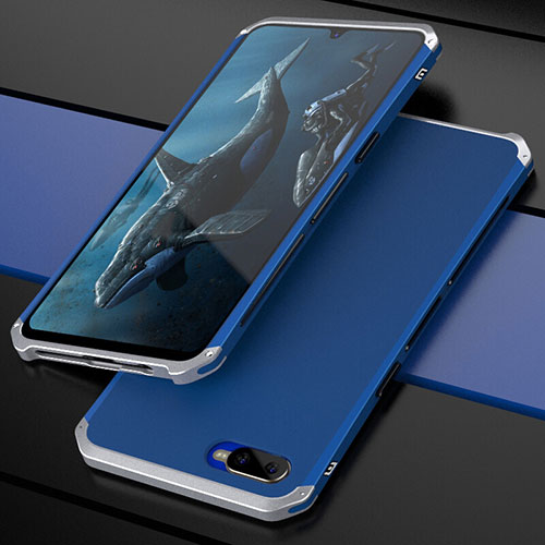 Luxury Metal Frame and Plastic Back Cover Case M01 for Oppo RX17 Neo Sky Blue