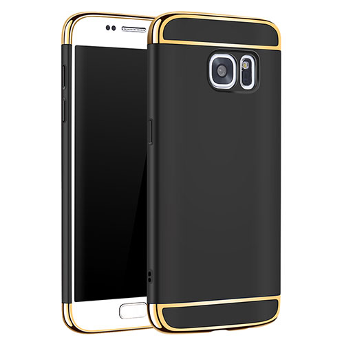 Luxury Metal Frame and Plastic Back Cover Case M01 for Samsung Galaxy S7 G930F G930FD Black
