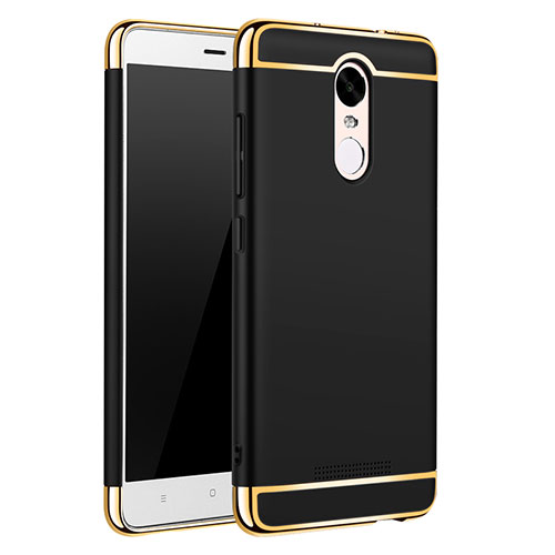 Luxury Metal Frame and Plastic Back Cover Case M01 for Xiaomi Redmi Note 3 MediaTek Black