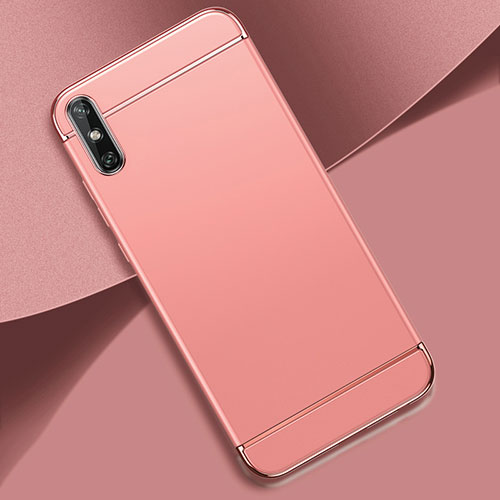 Luxury Metal Frame and Plastic Back Cover Case M02 for Huawei Enjoy 10e Rose Gold