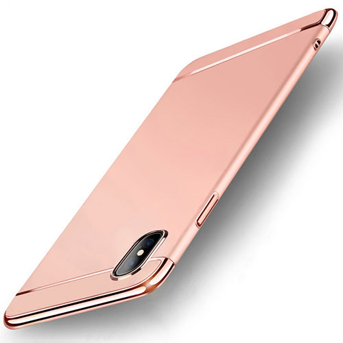 Luxury Metal Frame and Plastic Back Cover Case M05 for Apple iPhone Xs Max Rose Gold