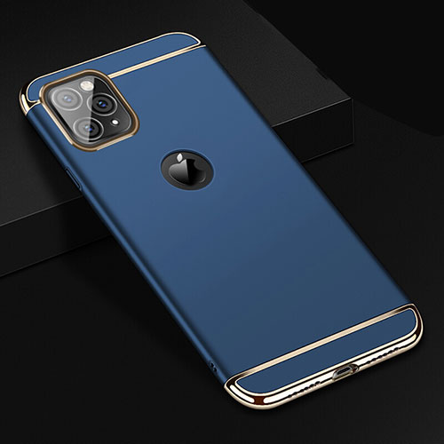 Luxury Metal Frame and Plastic Back Cover Case T01 for Apple iPhone 11 Pro Max Blue