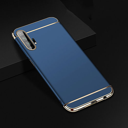 Luxury Metal Frame and Plastic Back Cover Case T01 for Huawei Honor 20 Pro Blue