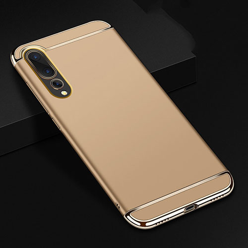 Luxury Metal Frame and Plastic Back Cover Case T01 for Huawei P20 Pro Gold