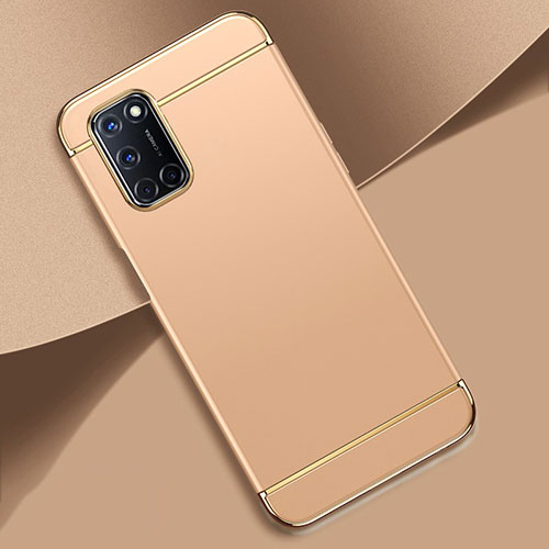 Luxury Metal Frame and Plastic Back Cover Case T01 for Oppo A92 Gold