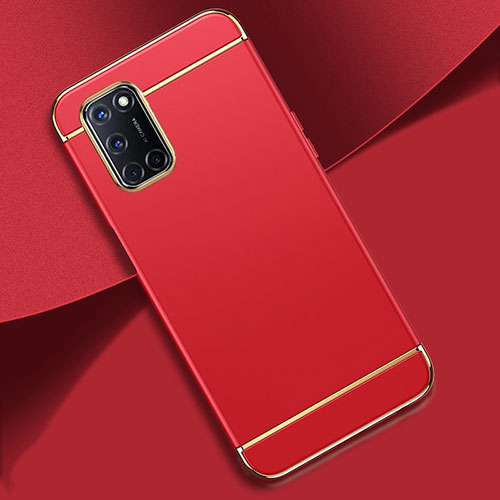 Luxury Metal Frame and Plastic Back Cover Case T01 for Oppo A92 Red