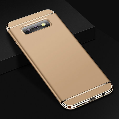 Luxury Metal Frame and Plastic Back Cover Case T01 for Samsung Galaxy S10e Gold