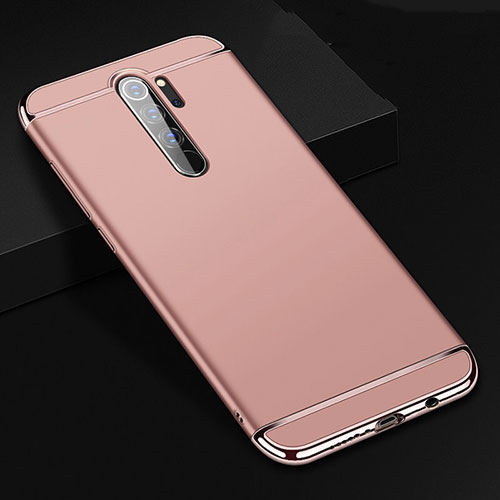Luxury Metal Frame and Plastic Back Cover Case T01 for Xiaomi Redmi Note 8 Pro Rose Gold