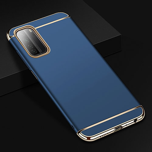 Luxury Metal Frame and Plastic Back Cover Case T02 for Huawei P40 Lite 5G Blue