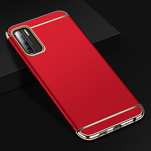 Luxury Metal Frame and Plastic Back Cover Case T02 for Oppo A91 Red