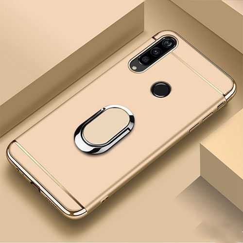 Luxury Metal Frame and Plastic Back Cover Case with Finger Ring Stand T01 for Huawei Honor 20 Lite Gold