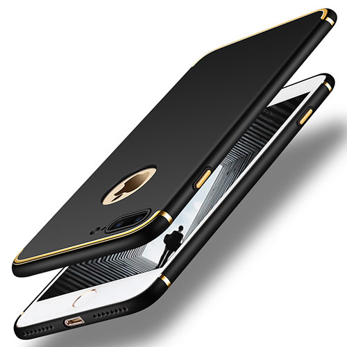 Luxury Metal Frame and Plastic Back Cover F02 for Apple iPhone 8 Plus Black