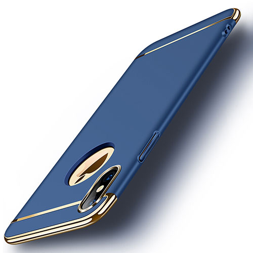 Luxury Metal Frame and Plastic Back Cover for Apple iPhone X Blue