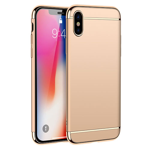 Luxury Metal Frame and Plastic Back Cover M01 for Apple iPhone X Gold