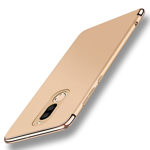 Luxury Metal Frame and Plastic Back Cover with Finger Ring Stand A01 for Huawei G10 Gold
