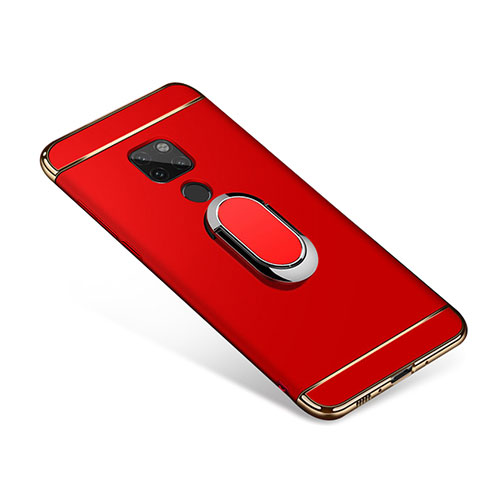 Luxury Metal Frame and Plastic Back Cover with Finger Ring Stand A01 for Huawei Mate 20 Red