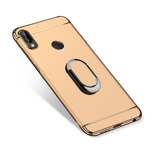 Luxury Metal Frame and Plastic Back Cover with Finger Ring Stand A01 for Huawei P Smart+ Plus Gold