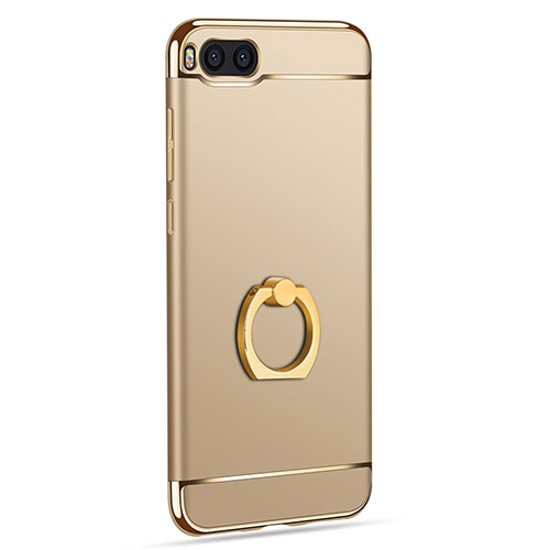Luxury Metal Frame and Plastic Back Cover with Finger Ring Stand for Xiaomi Mi Note 3 Gold
