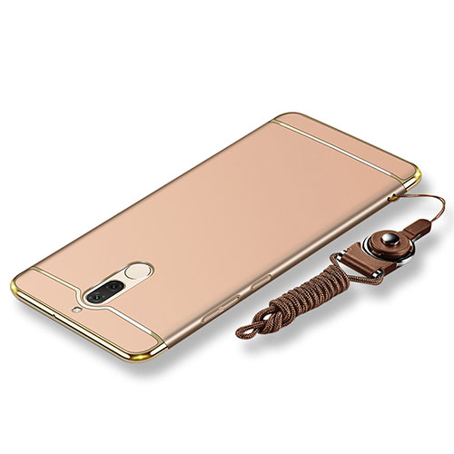 Luxury Metal Frame and Plastic Back Cover with Lanyard for Huawei G10 Gold