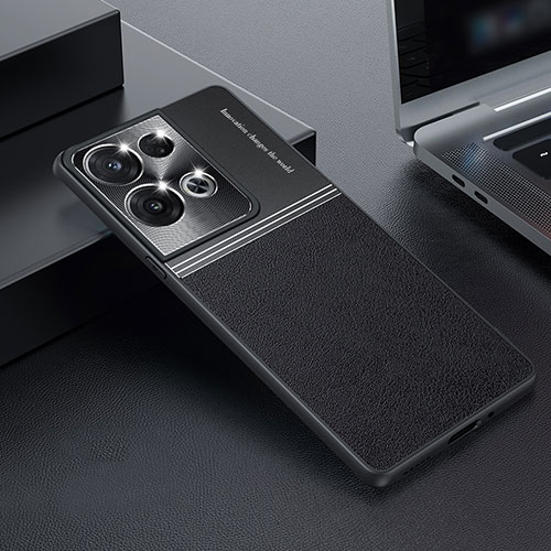 Luxury Metal Frame and Silicone Back Cover Case for Oppo Reno8 Pro 5G Black