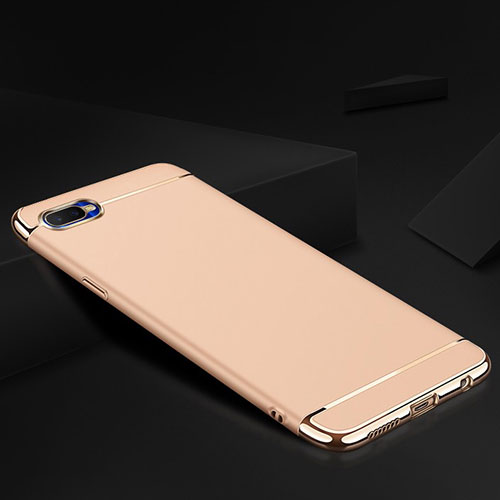 Luxury Metal Frame and Silicone Back Cover Case M02 for Oppo R15X Gold