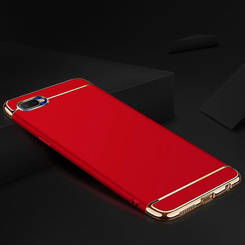 Luxury Metal Frame and Silicone Back Cover Case M02 for Oppo R15X Red