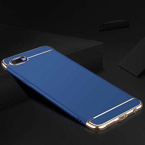 Luxury Metal Frame and Silicone Back Cover Case M02 for Oppo R17 Neo Blue