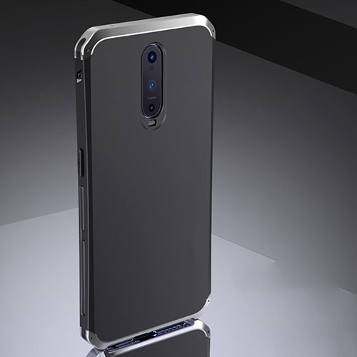 Luxury Metal Frame and Silicone Back Cover Case M02 for Oppo RX17 Pro Silver