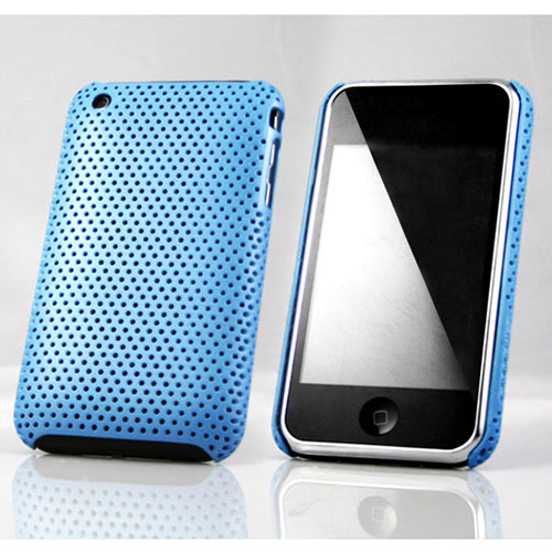 Mesh Hole Hard Rigid Case Back Cover for Apple iPhone 3G 3GS Sky Blue